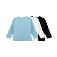 thumbnail image 5 of Thredzr Girls Royal Blue Shirt Basic Tops Long Sleeve Oversized Solid Color Tees Curved Hem T-Shirts Sky Blue-White-Black 160, 5 of 6