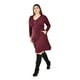 thumbnail image 2 of Vestido con cierre frontal y cinto Roman Fashion /Tallas Extras, 8016 (Vino) vino 42, 2 of 5