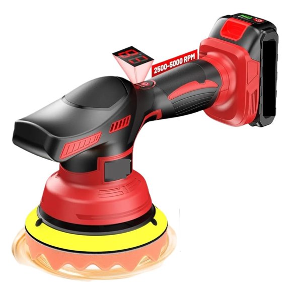6" Cordless Car Buffer Polisher 8 Variable Speed Car Buffer Waxer Kit Digital Display Polisher ,Easy to Operate