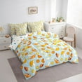 thumbnail image 3 of Homewish Colorful Cartoon Daisy 7-Piece Bedding Comforter Set,Rustic Flower Mushroom King Bedding Sets,Orange Blue Bed Sheets For Girl Boy,Ultra Soft Home Decor Reversible, 3 of 8