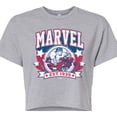 thumbnail image 3 of Marvel - Collegiate Americana - Juniors Cropped Graphic T-Shirt, 3 of 5