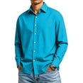thumbnail image 2 of Men's Cotton Linen Button Down Shirts Long Sleeve Casual Summer Beach Shirts for Men, 2 of 7