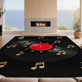 thumbnail image 2 of Design&I 3'x5' Washable Throw Rug Wet Concentric Vinyl Rings Cd Musical Motif Starburst Tapete for Entryway, Kitchen, Ultra-Thin & Non-Slip Skid-Resistant Small, 2 of 7