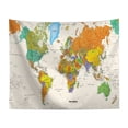 thumbnail image 5 of RRJ 2Pcs Vintage World Map Wall Tapestry, Retro Hippie Decor Hanging Tapestry Bedspread Yoga Mat, Large 40x60 Inch Printed Fabric Wall Hanging for Bedroom Living Room Dorm Decor, 5 of 9