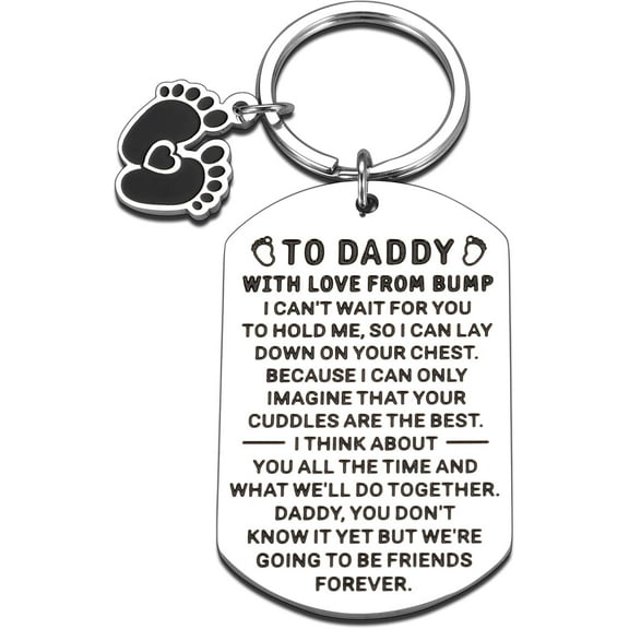 Dad Gifts for Fathers Day Valentines Gifts from Mom Wife Father to Be New Dad First Time Dad Keychain Gifts from Daughter Son Soon to Be Dad to Be Expecting Dad Gift for Men Pregnancy Announce