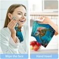 thumbnail image 7 of Coolnut 2 Pack Sea Turtle Pure Cotton Washcloths 12 x 12 Inch Reusable Absorbent Soft Cotton Face Towels Fingertip Towels Set for Gym Towels,Hotel and Spa Wash cloth, 7 of 7