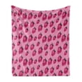 thumbnail image 1 of Fruit Soft Flannel Fleece Throw Blanket, Pop Art Style Strawberry Pattern Vibrant Toned Retro Fresh Fashion Graphic, Cozy Plush for Indoor and Outdoor Use, 60" x 80", Pale Pink Magenta, by Ambesonne, 1 of 6
