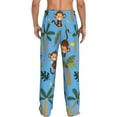 thumbnail image 3 of Vsdgher Monkeys Swinging from Palms Print Mens Pajama Pants Sleep & Lounge Pants, PJ Bottoms With elastic waistb and Pockets, 3 of 8