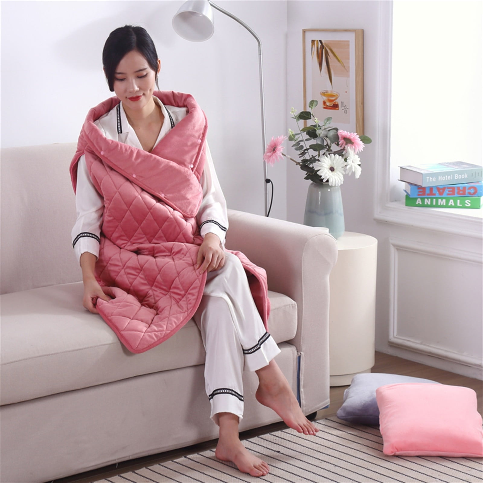 Yurqghjb USB Heated Blanket Soft Fleece Washable Electric Throw 29.5 x 47.2 in for Home Office