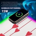 thumbnail image 2 of RGB Gaming Mouse Pad 15W Wireless Charging Large Waterproof Desk Mat 13 Light Modes Mousepad 35.4x15.7 Vertical Stripes of Hearts, 2 of 6
