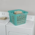 thumbnail image 4 of Sterilite Small 1.5 Bushel Square Plastic Laundry Basket with 2 Comfort Grip Handles, Teal, Adult, 4 of 9