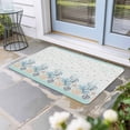 thumbnail image 2 of Aqua Coastal Shell Doormat Outdoor Entrance 18"x30", Nautical Coral Starfish Seahorse Absorb Moisture Dirt Door Mats, Non-Slip Rubber Backing Floor Mats Indoor, Low-Profile Front Door Rugs, 2 of 9