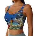 thumbnail image 2 of Pofeuu Colorful Coral Reef Print Sports Bra for Women Sexy Vest Yoga Running Gym Fitness Crop Bras Tops-Large, 2 of 8