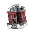 thumbnail image 4 of 2 figuras de casa de pueblo navideñas iluminadas, decoración navideña, micro paisaje. Rojo gris, 4 of 9