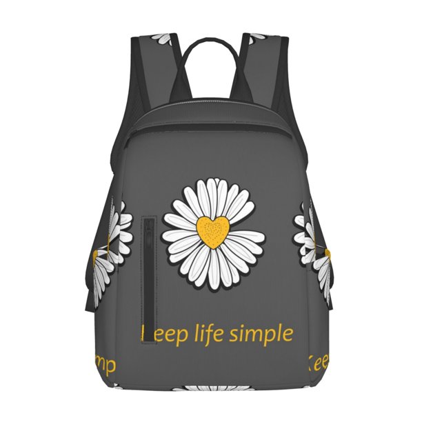 Fotbe Keep Life Simple Daisy Flower Mochila Ligera para Hombres y Mujeres - Duradera y Resistente al Agua, Ideal para Escuela, Trabajo, Viajes y Uso Diario