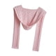 thumbnail image 5 of Bufanda de punto con capucha para mujer, pasamontañas de invierno, suave, para el cuello y las orejas, para exteriores Rosa, 5 of 8