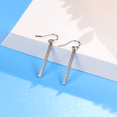 thumbnail image 4 of Limerencia Pure Titanium Vertical Bar Dangle Earrings Hypoallergenic for Sensitive Ears Women(30mm, Silver), 4 of 6