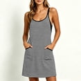 thumbnail image 5 of Tqcoqu Women's Striped Sleeveless Tank Dress Jumpshort, Color‑Contrast Pockets Built‑In Shorts Casual Summer Romper, 5 of 8