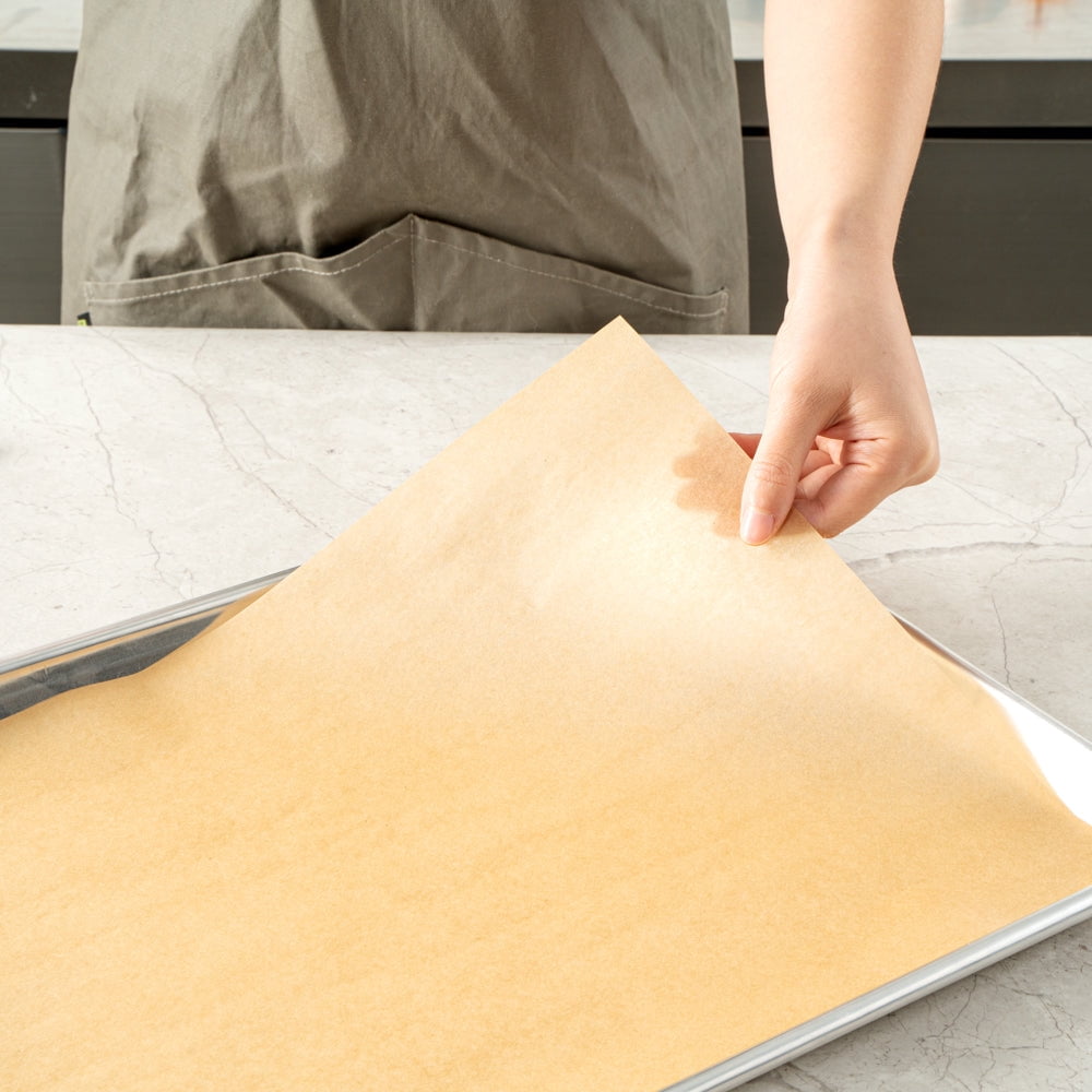 Pastry Tek Unbleached Parchment Paper Half Size Sheet Pan Liner - Silicone Coated - 12" x 16" - 1000 count box
