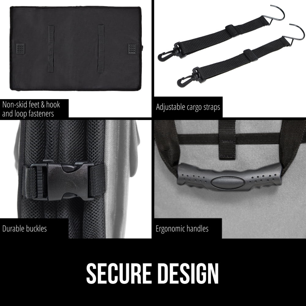 GORILLA GRIP Trunk Storage Organizer, Collapsible Container for Car Sedan or SUV, Gray
