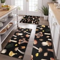 thumbnail image 2 of Brown Mushroom Leaf Black Pattern Kitchen Rugs Sets Of 3,Kitchen Runner Rugs Non Skid Washable,Decorative Kitchen Floor Mats for Kitchen,Sink,Laundry,17"x30"+ 17"x47" + 17"x59", 2 of 6