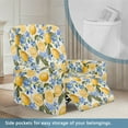 thumbnail image 3 of FOR U DESIGNS Lemon Flower Pattern Recliner Chair Covers 4-Pieces Stretch Recliner Armchair Covers Wear-Resistan Sofas Couches Slip Protector with Storage Pockets, 3 of 8