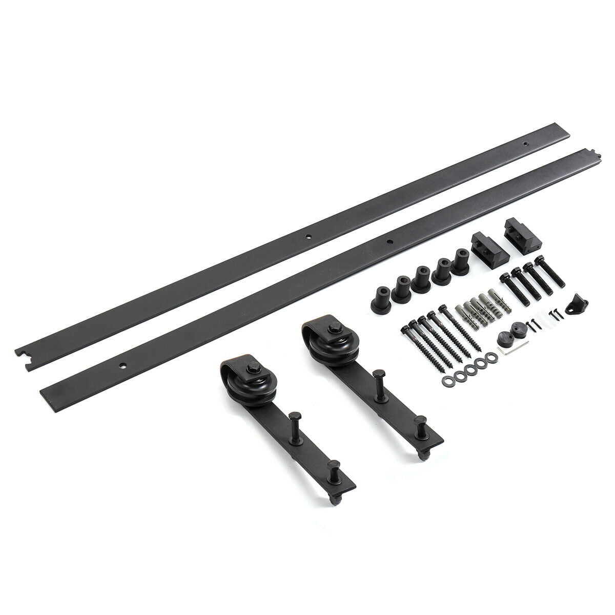 Kepooman 6.6 ft Sliding Barn Door Hardware Kit, Carbon Steel Door Track Hardware Tools - Fit 40" Wide Door Panel Kepooman 6.6 ft Sliding Barn Door Hardware Kit, Carbon Steel Door Track Hardware Tools - Fit 40" Wide Door Panel