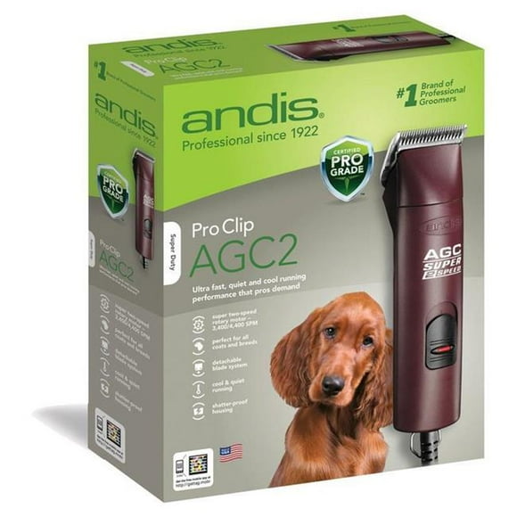 Andis 23280 No. 10 Proclip AGC Super 2-Speed Clipper for Pets, Burgundy - Pack of 6