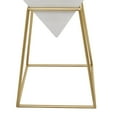 thumbnail image 6 of DecMode 14" x 24" White Wood Inverted Pyramid Geometric Accent Table with Gold Metal Stand, 1-Piece, 6 of 13