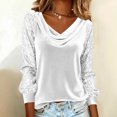 thumbnail image 2 of Haivin Women's Sparkly Polyester Tops Elegant Cowl Neck Long Sleeve Shirts Spring Fall Winter Dressy Casual Blouses, 2 of 5