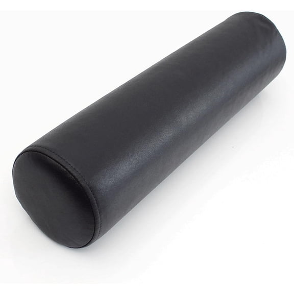 Neck Roll Pillow PU Leather Bolster Pillow, Round Roll Cylinder Bolster Neck Pillow Waist Back Pillow,Decorative Cylinder Bolster Pillow(Size:3.9x19.7in,Color:Black)