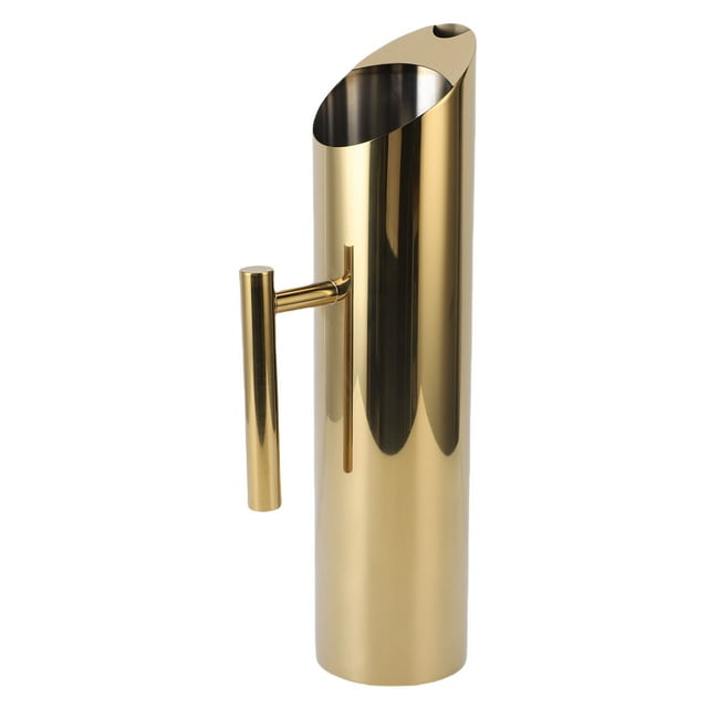 Pichet d'Eau en Acier Inoxydable, Pichet d'Eau en Métal 2L avec Garde-Glace, Carafe avec Poignée, Récipient pour Thé Glacé, Jus, Café, Lait