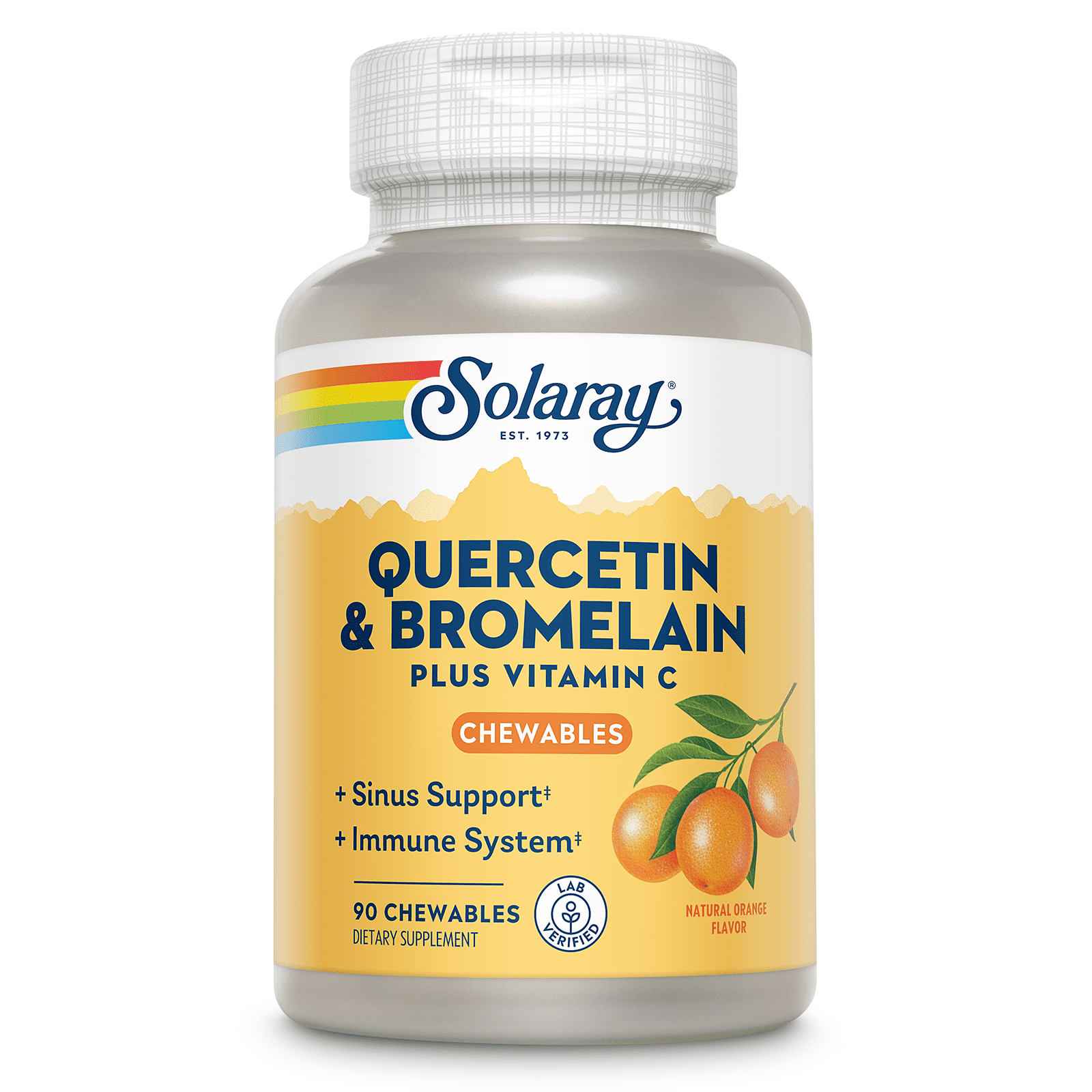 Solaray QBC Plex Chewables | Quercetin & Bromelain Plus Vitamin C | Immune & Respiratory Health Support | 90ct, 30 Serv.