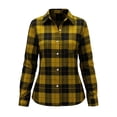 thumbnail image 7 of CBASIHI Womens Long Sleeve Plaid Button Down Shirts- Fall Casual Trendy Loose Fit Collared Flannel Shacket Jacket Yellow Size S-2XL, 7 of 7
