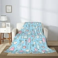 thumbnail image 2 of Rateoe Funny Cute Teeth Pattern Flannel Throw Blanket, Ultra-soft Blanket for Bed, Couch, Car, Hypoallergenic Anti-pilling blanket-80"x60"(Vertical), 2 of 6