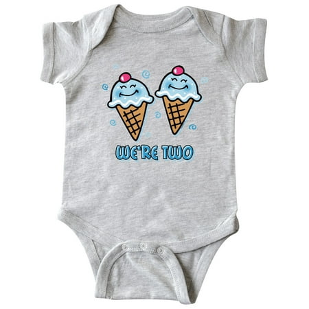 

Inktastic Ice Cream We re Two Twin Boys Gift Baby Boy Bodysuit