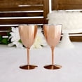 thumbnail image 6 of BalsaCircle 6 Pieces 8 oz Metallic Blush Premium Disposable Plastic Wine Glasses Tableware, 6 of 8