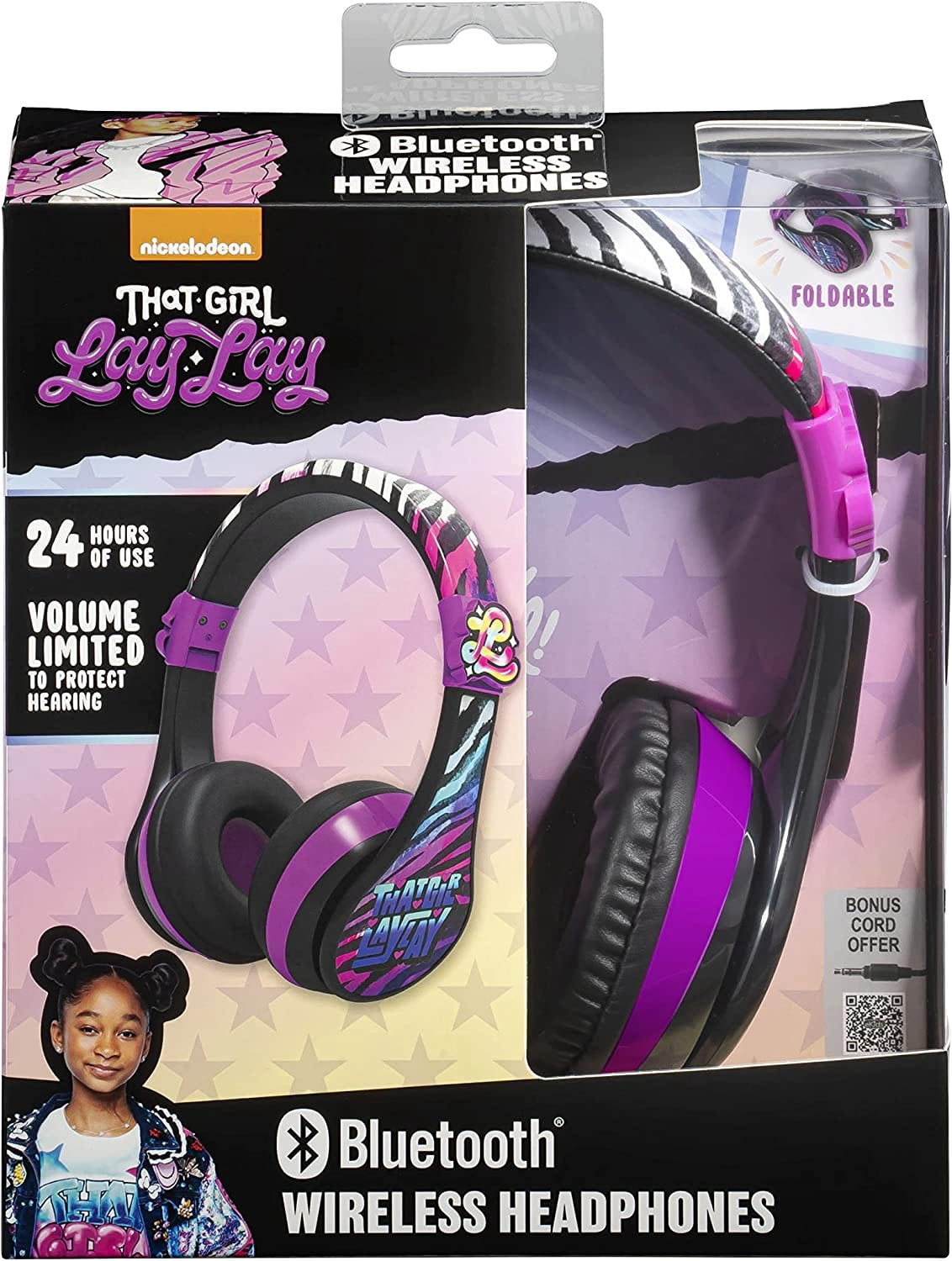ekids That Girl Lay Lay Bluetooth Headphones, Wireless Headphones with Microphone, Kids Headphones for School, Home, or Travel