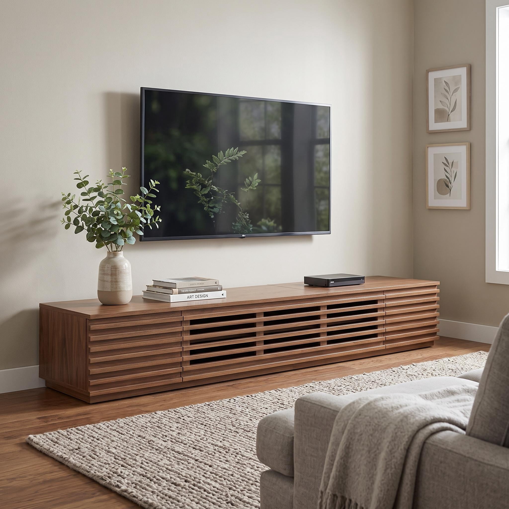 Homy Casa TV Console Cabinet, Modern Entertainment Stand with Storage for Living Room