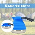 thumbnail image 3 of Collapsible Light Camping Kettle for Hiking Travel & Outdoor use Foldable 42 Ounce Capacity-Blue, 3 of 9