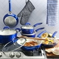thumbnail image 1 of Kenmore Arlington 12-Piece Ceramic Nonstick Cookware Set, Metallic Blue, 1 of 9