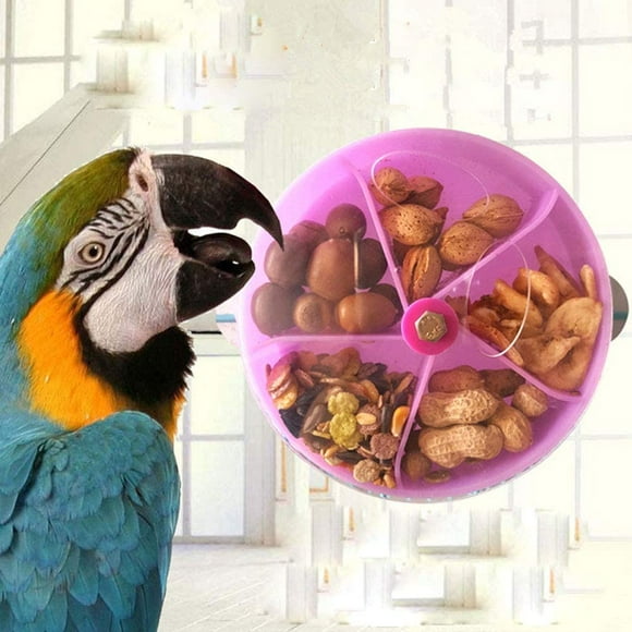 Bird Creative Foraging Toy Seed Food Ball Rotate Wheel for Small and Medium Parrot Parakeet Cockatiel Conure African Grey Cockatoo Macaw Amazon Budgie Lovebird Canary Cage Feeder