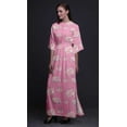thumbnail image 2 of Bimba Rayon Rose & Ranunculus Floral Printed Womenâ€™s Long MaxiÂ&nbsp;DressÂ&nbsp;Gown With Side Slit-Large, 2 of 6
