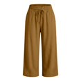 thumbnail image 5 of Delayuji Plus Size Womens Capri Pant Wrinkled Cotton Linen Pant Women Fashion Casual Loose Cropped Pants Summer S-5XL, 5 of 8