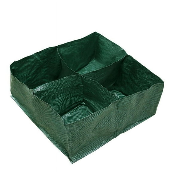 Whoamigo Raised Garden Planter Bag Bed 4 Divided Grids Durable Square Planting Grow Pot for Carrot Onion Herb Flower Vegetable
