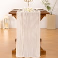 thumbnail image 3 of Cheesecloth Table Runner Mothers Day Boho Rustic Gauze Dusty Pink Spring 120 inch 10FT Cheese Cloth Runner for Wedding Party Baby Shower Birthday Home Decor Holiday Decorations, 3 of 6