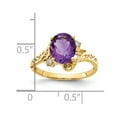 thumbnail image 3 of Solid 14k Yellow Gold 9x7mm Oval Amethyst Purple February Gemstone Diamond Engagement Ring Size 7 (.034 cttw.), 3 of 6