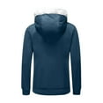 thumbnail image 6 of Brilliant Winter Jackets for Women Clearance under $10.00 Fashion Women Casual Hooded Slim Zipper Fleece Sweater Coat Blue XXL, 6 of 9