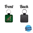 thumbnail image 4 of Cheetah Sitting Profile Big Cat Faux Leather Square Keychain, 4 of 7
