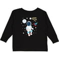 thumbnail image 3 of Inktastic Astronaut the Moon Spaceship and Shooting Star Boys or Girls Long Sleeve Toddler T-Shirt, 3 of 5
